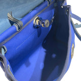 エルメス HERMES エールバッグジップPM B刻 ブルー シルバー金具  トワル レディース ショルダーバッグ