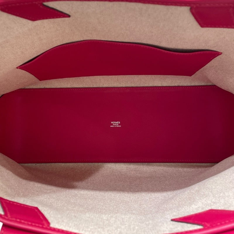 エルメス HERMES アンビエGM Z刻 グラデーション　ピンク・グリーン トワルソーアッシュ レディース トートバッグ