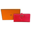 エルメス HERMES ベアンスフレ □P刻 レッド　ゴールド金具 リザード レディース 長財布