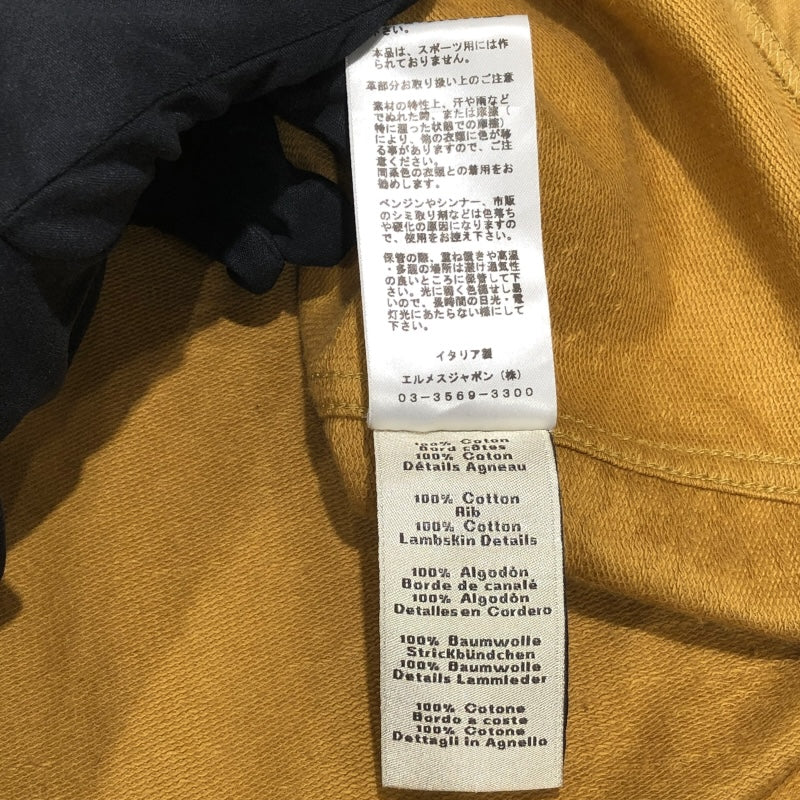 エルメス HERMES レザーミニパッチＴシャツ イエロー コットン メンズ 半袖Ｔシャツ