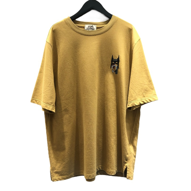 エルメス HERMES レザーミニパッチＴシャツ イエロー コットン メンズ 半袖Ｔシャツ