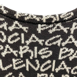 バレンシアガ BALENCIAGA ロゴ総柄ニットセーター 599826 ブラック コットン メンズ セーター