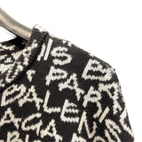 バレンシアガ BALENCIAGA ロゴ総柄ニットセーター 599826 ブラック コットン メンズ セーター