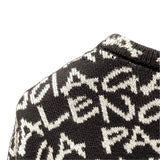 バレンシアガ BALENCIAGA ロゴ総柄ニットセーター 599826 ブラック コットン メンズ セーター