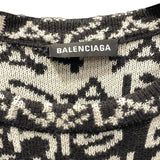 バレンシアガ BALENCIAGA ロゴ総柄ニットセーター 599826 ブラック コットン メンズ セーター