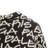 バレンシアガ BALENCIAGA ロゴ総柄ニットセーター 599826 ブラック コットン メンズ セーター