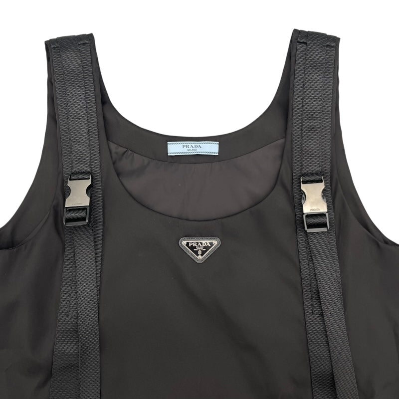 プラダ PRADA RE-NYLON トライアングルロゴナイロンワンピース 230637 ブラック ポリアミド レディース ワンピース