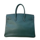 エルメス HERMES バーキン35 ▢F刻（2002年製） ヴェールアングレ ゴールド金具 アルデンヌ ユニセックス ハンドバッグ