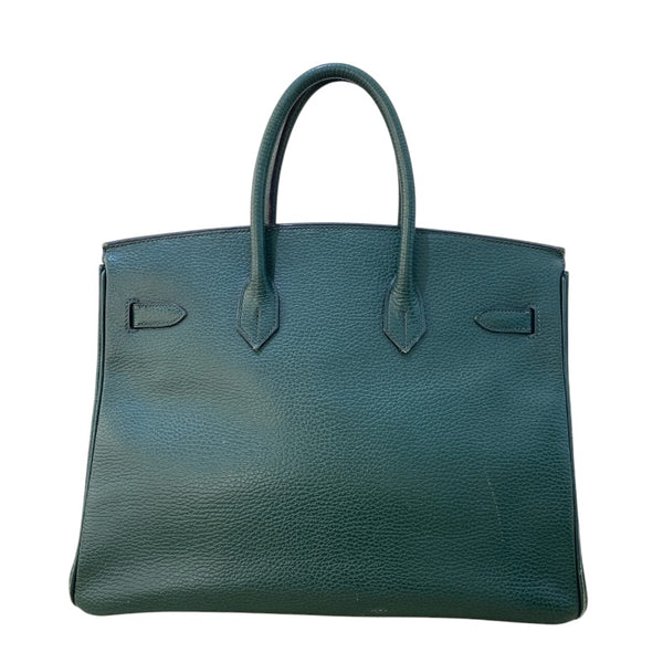 エルメス HERMES バーキン35 ▢F刻（2002年製） ヴェールアングレ ゴールド金具 アルデンヌ ユニセックス ハンドバッグ