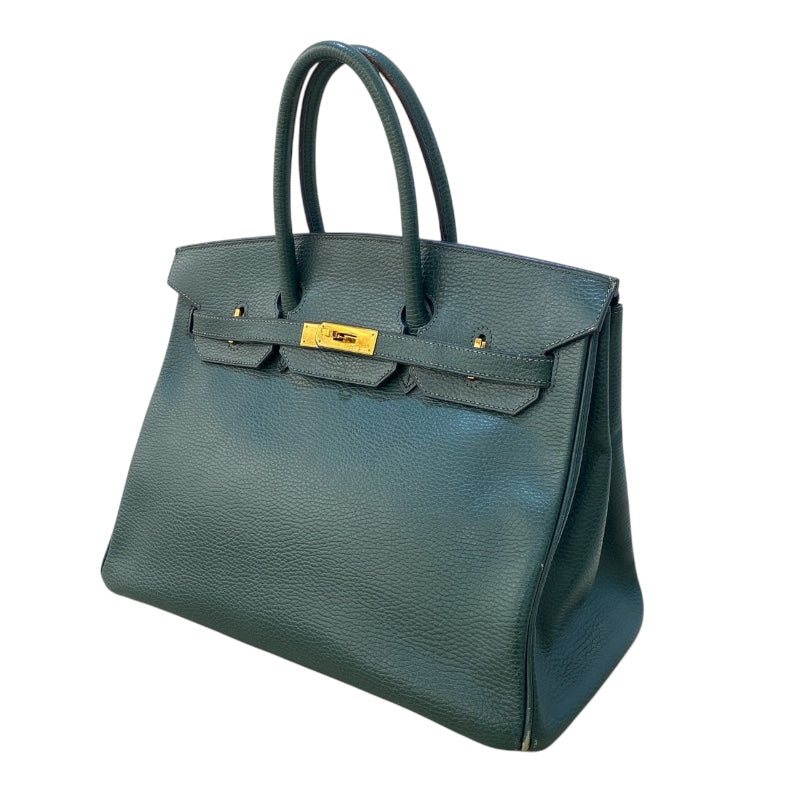 エルメス HERMES バーキン35 ▢F刻（2002年製） ヴェールアングレ ゴールド金具 アルデンヌ ユニセックス ハンドバッグ