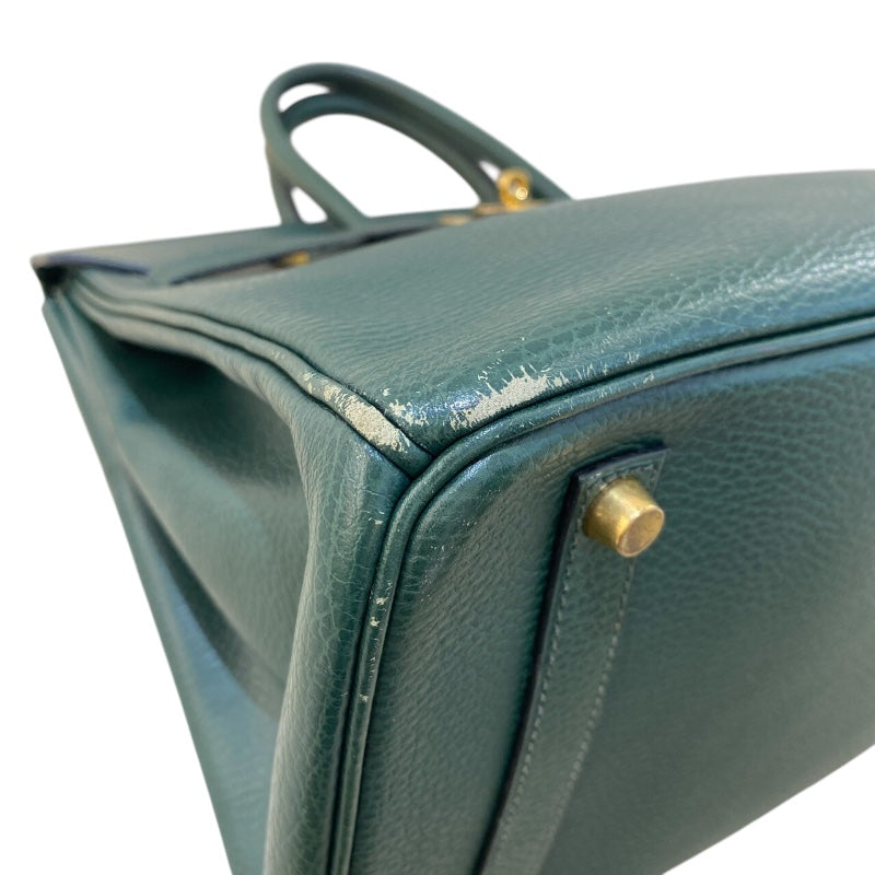 エルメス HERMES バーキン35 ▢F刻（2002年製） ヴェールアングレ ゴールド金具 アルデンヌ ユニセックス ハンドバッグ