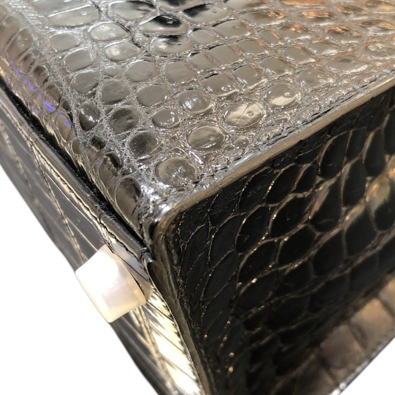 エルメス HERMES ケリー28 □E刻（2001年製） ブラック シルバー金具 ポロサス レディース ハンドバッグ