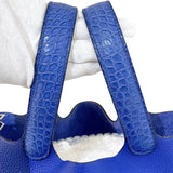 エルメス HERMES ピコタンロックタッチMM A刻 ブルーエレクトリック シルバー金具 トリヨン/アリゲーターマット レディース ハンドバッグ