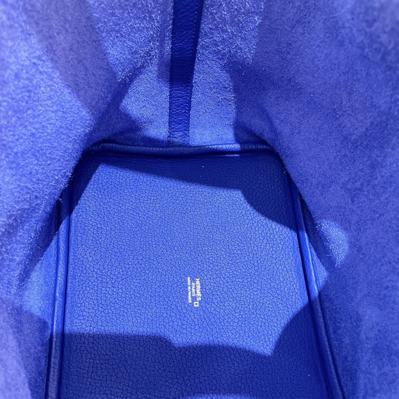 エルメス HERMES ピコタンロックタッチMM A刻 ブルーエレクトリック シルバー金具 トリヨン/アリゲーターマット レディース ハンドバッグ