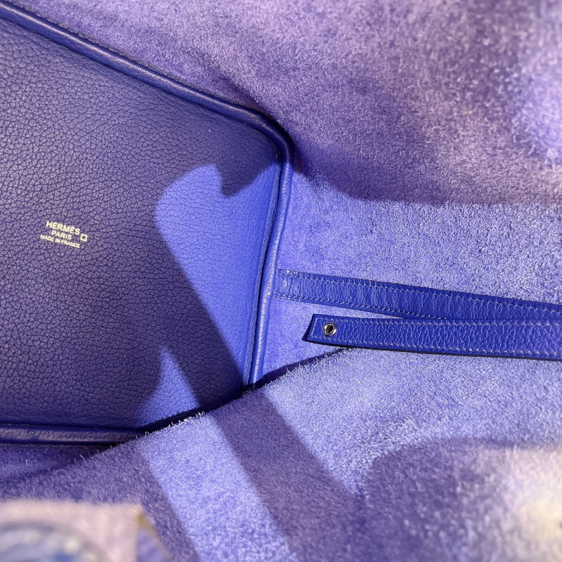 エルメス HERMES ピコタンロックタッチMM A刻 ブルーエレクトリック シルバー金具 トリヨン/アリゲーターマット レディース ハンドバッグ