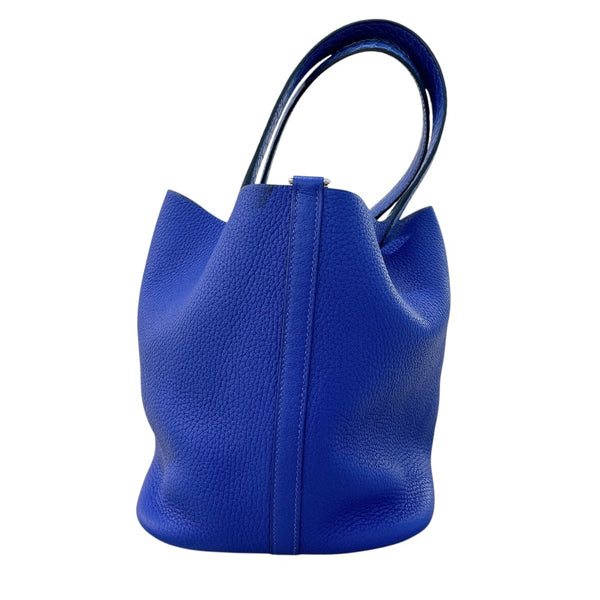 エルメス HERMES ピコタンロックタッチMM A刻 ブルーエレクトリック シルバー金具 トリヨン/アリゲーターマット レディース ハンドバッグ