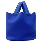 エルメス HERMES ピコタンロックタッチMM A刻 ブルーエレクトリック シルバー金具 トリヨン/アリゲーターマット レディース ハンドバッグ