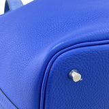 エルメス HERMES ピコタンロックタッチMM A刻 ブルーエレクトリック シルバー金具 トリヨン/アリゲーターマット レディース ハンドバッグ