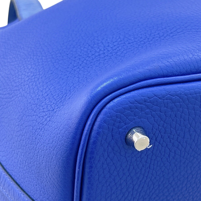 エルメス HERMES ピコタンロックタッチMM A刻 ブルーエレクトリック シルバー金具 トリヨン/アリゲーターマット レディース ハンドバッグ
