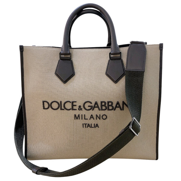 DOLCE&GABBANA キャンバストート ラージ2way オレンジ