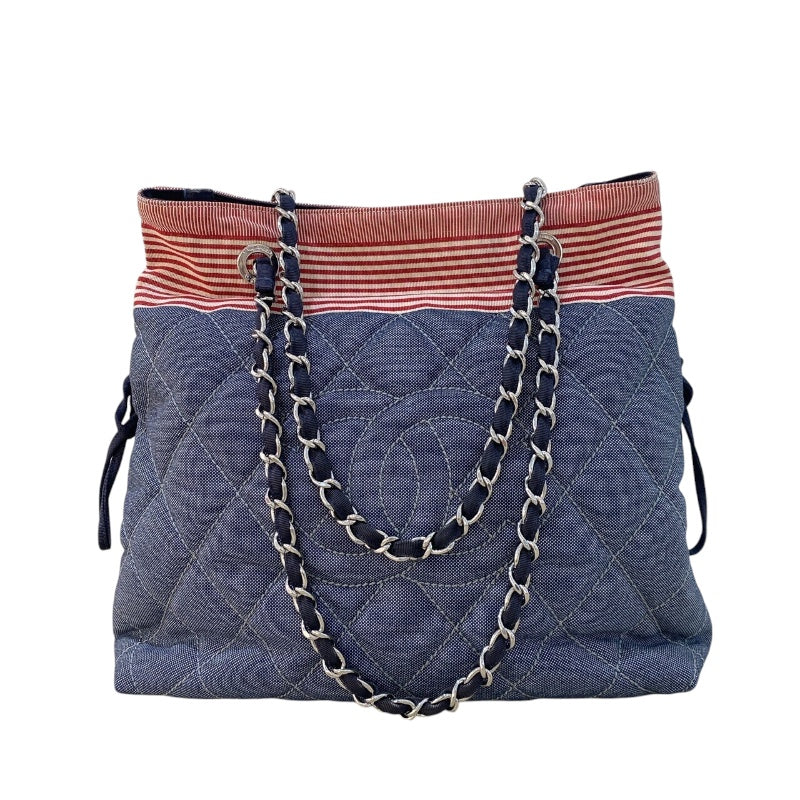 CHANEL クルーズライン トートバッグ チェーンショルダー 9700 シャネル CHANEL クルーズライン チェーントート ブルー・レッド