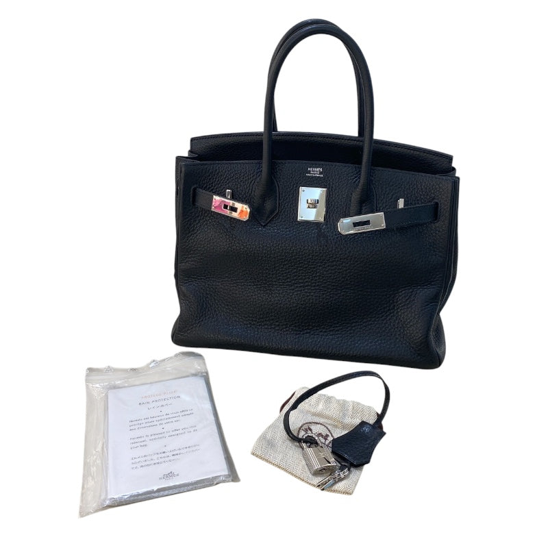 エルメス HERMES バーキン30 □L刻印　(2008年製) ブラック/SV金具 トリヨン レディース ハンドバッグ