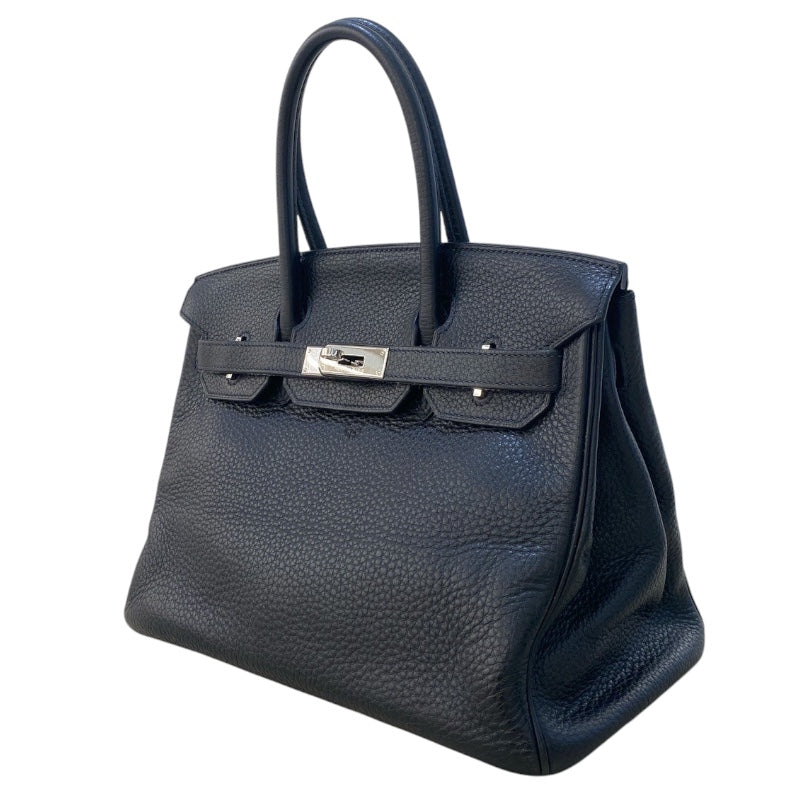 エルメス HERMES バーキン30 □L刻印　(2008年製) ブラック/SV金具 トリヨン レディース ハンドバッグ