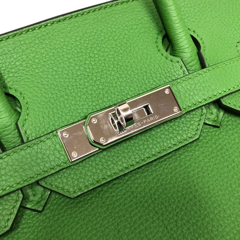 エルメス HERMES バーキン30 B刻 ヴェールユッカ シルバー金具 トゴ レディース ハンドバッグ