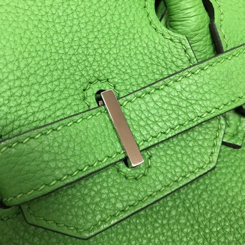 エルメス HERMES バーキン30 B刻 ヴェールユッカ シルバー金具 トゴ レディース ハンドバッグ