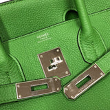 エルメス HERMES バーキン30 B刻 ヴェールユッカ シルバー金具 トゴ レディース ハンドバッグ