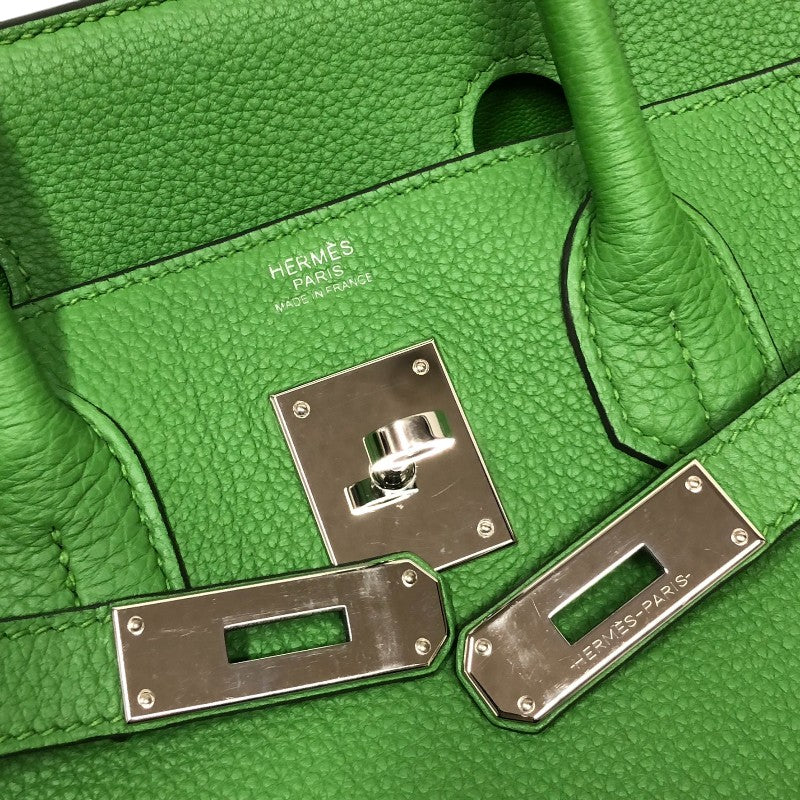 エルメス HERMES バーキン30 B刻 ヴェールユッカ シルバー金具 トゴ レディース ハンドバッグ