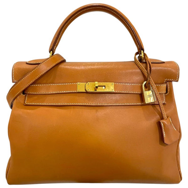 エルメス HERMES ケリー32 □B刻 ナチュラル　ゴールド金具 ヴォーガリバー レディース ハンドバッグ