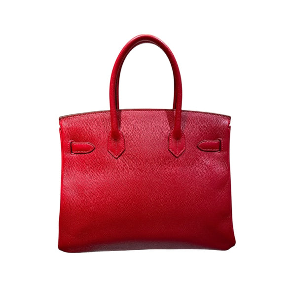エルメス HERMES バーキン30 R刻印 ルージュカザック シルバー金具 エプソン レディース ハンドバッグ