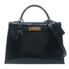 エルメス HERMES ケリー32 〇V刻 ブラック　GD金具 ポロサス レディース ショルダーバッグ