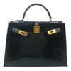 エルメス HERMES ケリー32 〇V刻 ブラック　GD金具 ポロサス レディース ショルダーバッグ