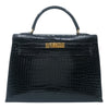 エルメス HERMES ケリー32 〇V刻 ブラック　GD金具 ポロサス レディース ショルダーバッグ