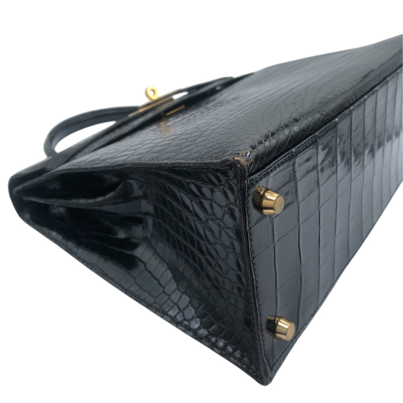 エルメス HERMES ケリー32 〇V刻 ブラック　GD金具 ポロサス レディース ショルダーバッグ