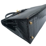 エルメス HERMES ケリー32 〇V刻 ブラック　GD金具 ポロサス レディース ショルダーバッグ