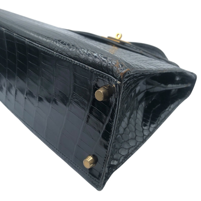 エルメス HERMES ケリー32 〇V刻 ブラック　GD金具 ポロサス レディース ショルダーバッグ