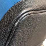 エルメス HERMES ガーデンパーティPM A刻 ブルー　シルバー金具 トワル ハンドバッグ