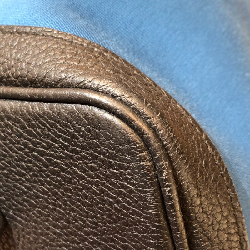 エルメス HERMES ガーデンパーティPM A刻 ブルー　シルバー金具 トワル ハンドバッグ