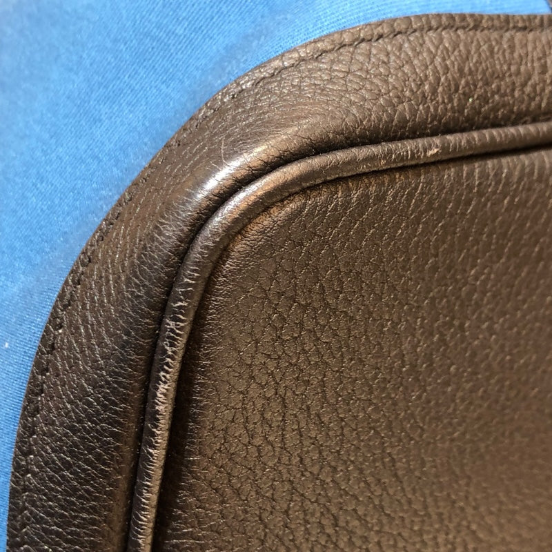 エルメス HERMES ガーデンパーティPM A刻 ブルー　シルバー金具 トワル ハンドバッグ