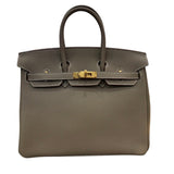 エルメス HERMES バーキン25 B刻印 エトゥープ ゴールド金具 トゴ レディース ハンドバッグ