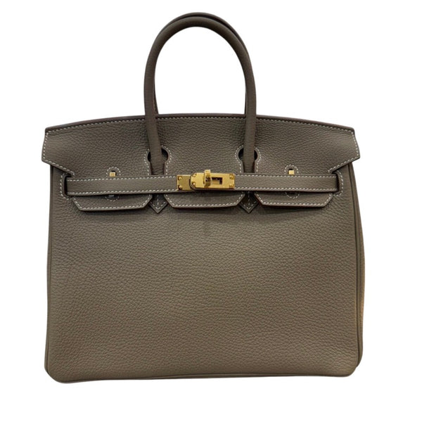 エルメス HERMES バーキン25 B刻印 エトゥープ ゴールド金具 トゴ レディース ハンドバッグ