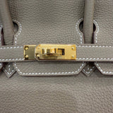 エルメス HERMES バーキン25 B刻印 エトゥープ ゴールド金具 トゴ レディース ハンドバッグ