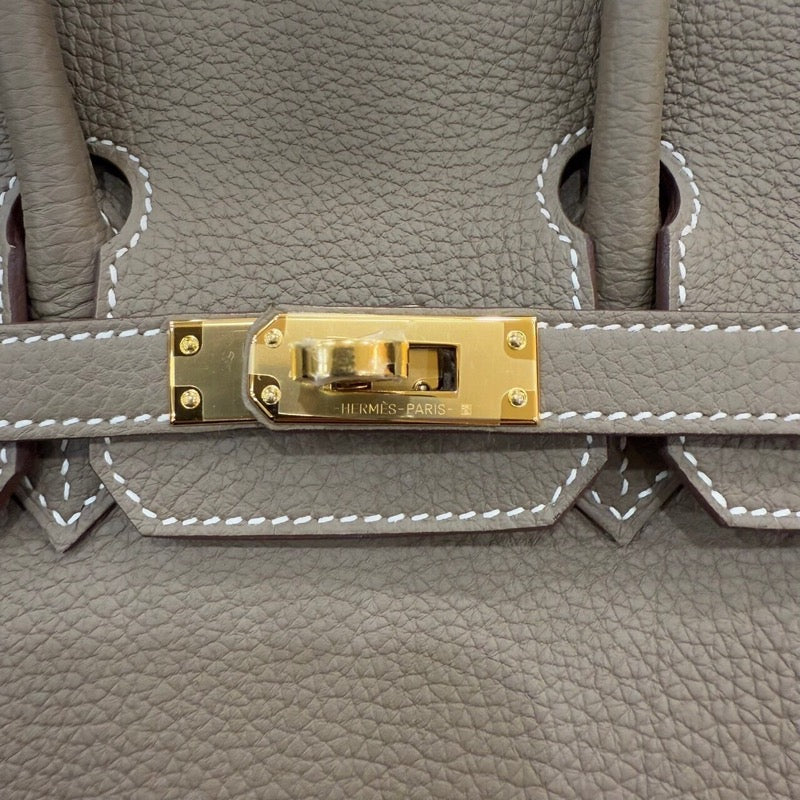 エルメス HERMES バーキン25 B刻印 エトゥープ ゴールド金具 トゴ レディース ハンドバッグ