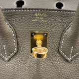 エルメス HERMES バーキン25 B刻印 エトゥープ ゴールド金具 トゴ レディース ハンドバッグ