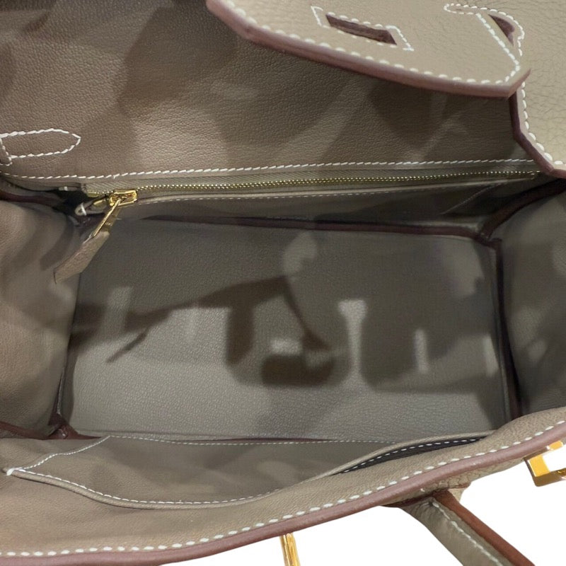 エルメス HERMES バーキン25 B刻印 エトゥープ ゴールド金具 トゴ レディース ハンドバッグ