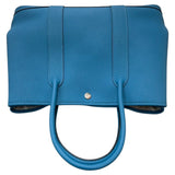 エルメス HERMES ガーデンパーティPM ▢R刻 ターコイズ/シルバー金具 カントリー レディース トートバッグ