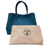 エルメス HERMES ガーデンパーティPM ▢R刻 ターコイズ/シルバー金具 カントリー レディース トートバッグ